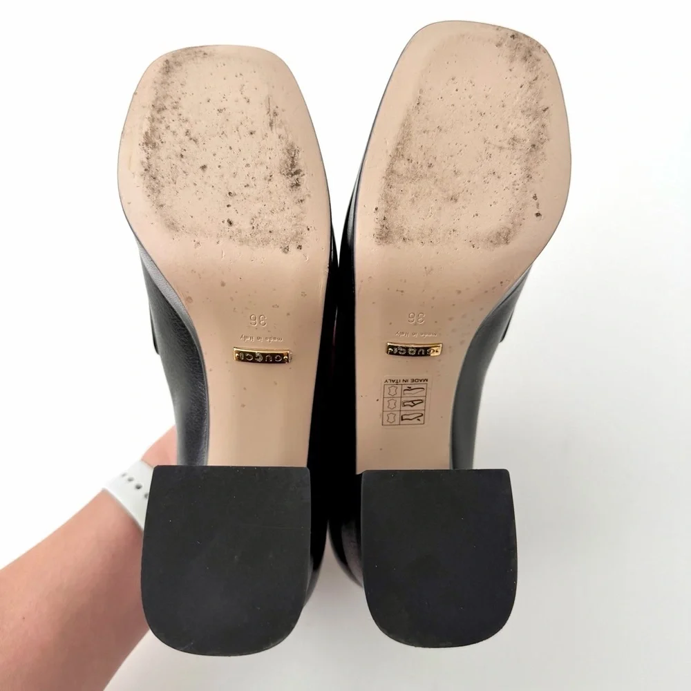 GUCCI | Horsebit Platform Loafer Pumps Houdan Block Heel Leather EU 36 - Picture 11 of 12